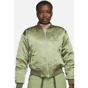 Nike Air Women's Bomber Metallic Puffer Jacket Green Size Medium